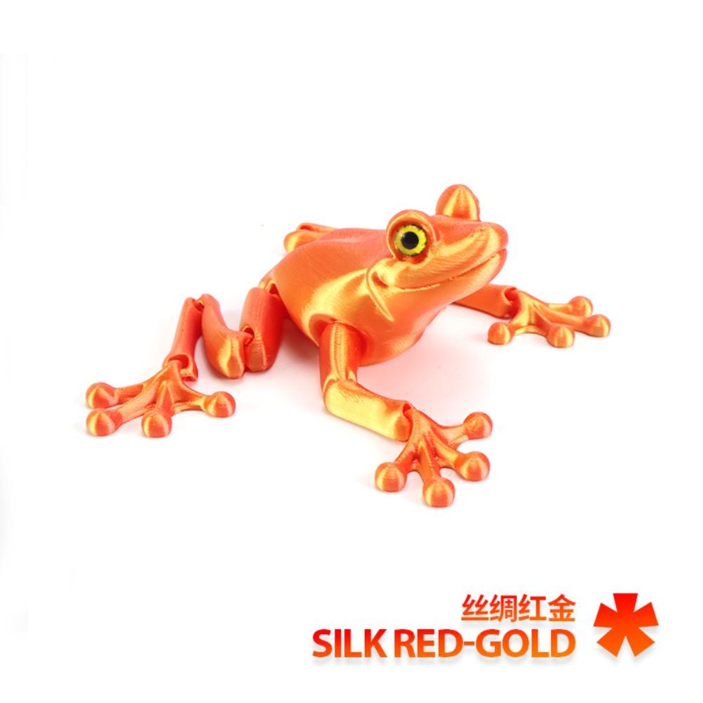 3D Printing Frog Figures Animal Toys Multi-joint Movable Fidget Toy Simulation Eyes for Home Accessories Room Decor Kids Gifts
