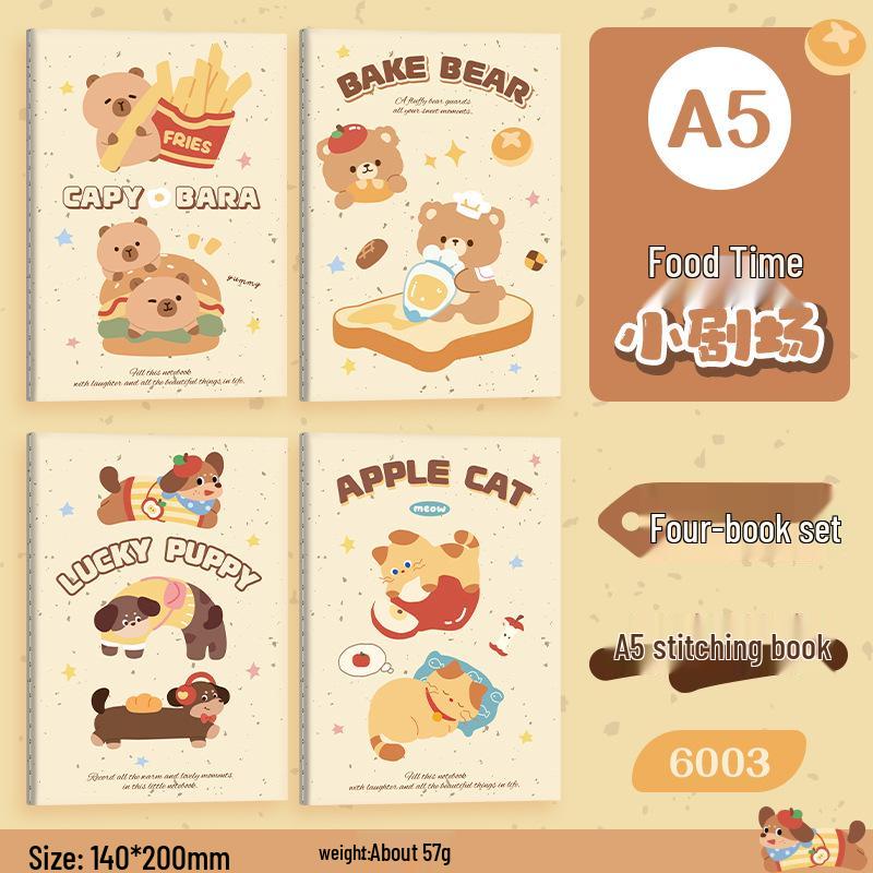 Cartoon A5 Wire-Bound Notebook: 30-Page Thickened Diary & Student Stationery Single Book Price
