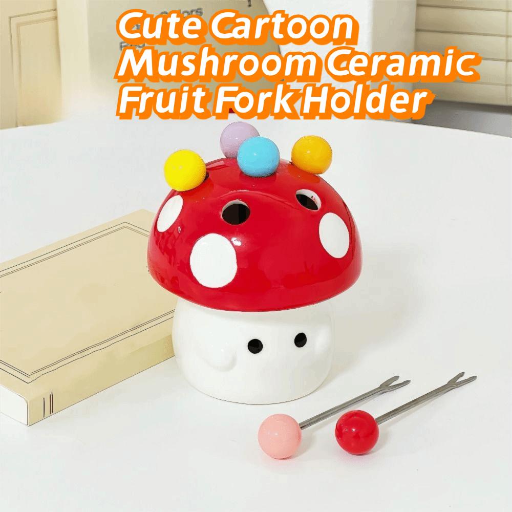Anti-scald Mushroom Fruit Fork Creative Mushroom Fruit Fork Set  Party Supplies