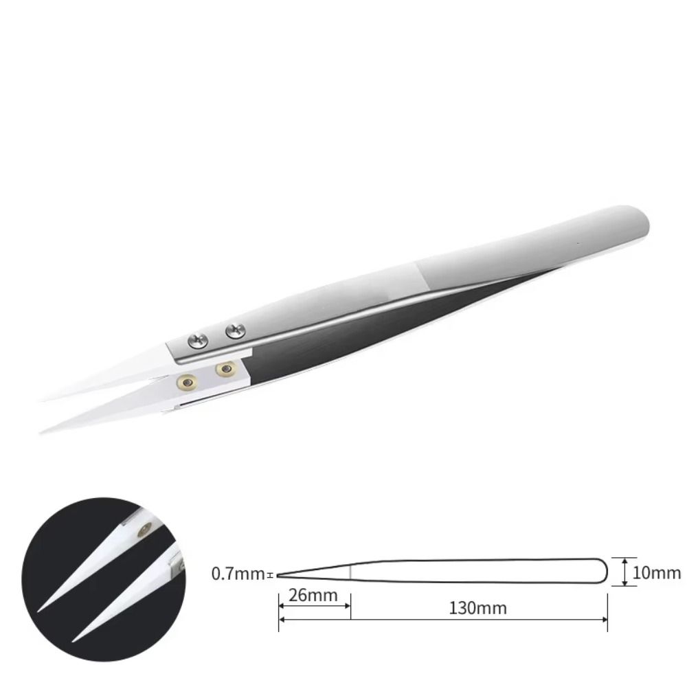 Stainless Steel Ceramic Tipped Tweezers Ceramic Electronic Soldering Tweezers Industrial