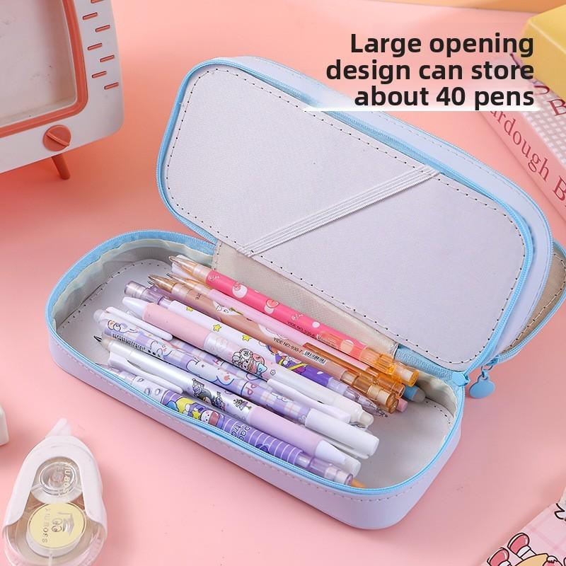 Kuromi Hello Kitty Melody Cinnamoroll Transparent Double Layer Pencil Case For Kids And Students
