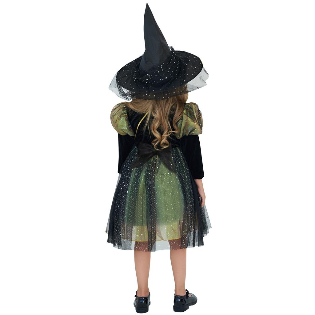 Halloween Girls Dress Printed Dress Witch Role Play Cosplay Costume Masquerade Costume