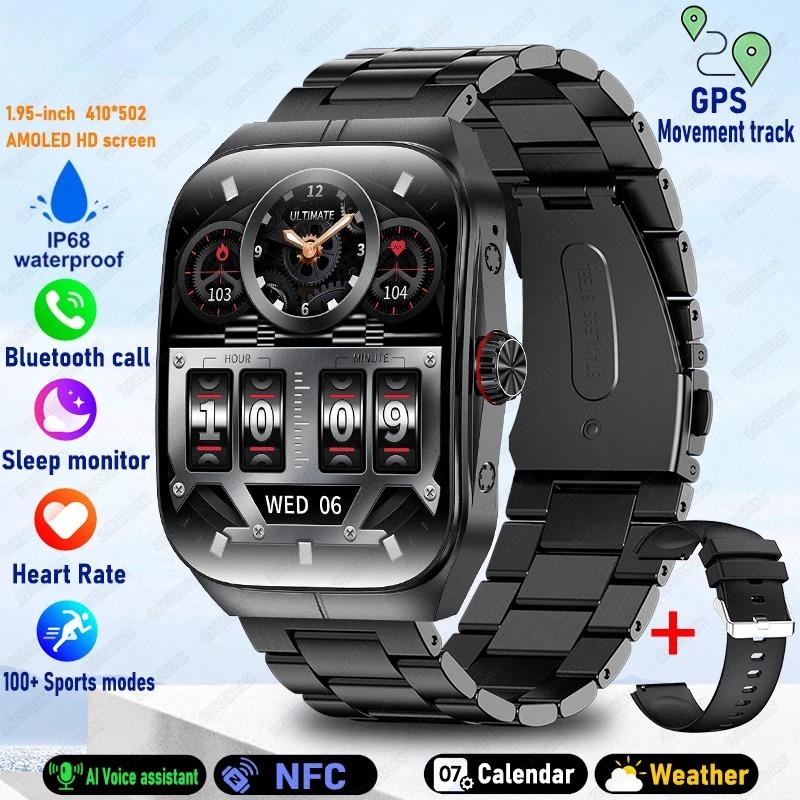 New HD   screen ForWatch 4 Pro Sports Smart Watches Men GPS Track Waterproof Bluetooth Call NFC Smart Watch