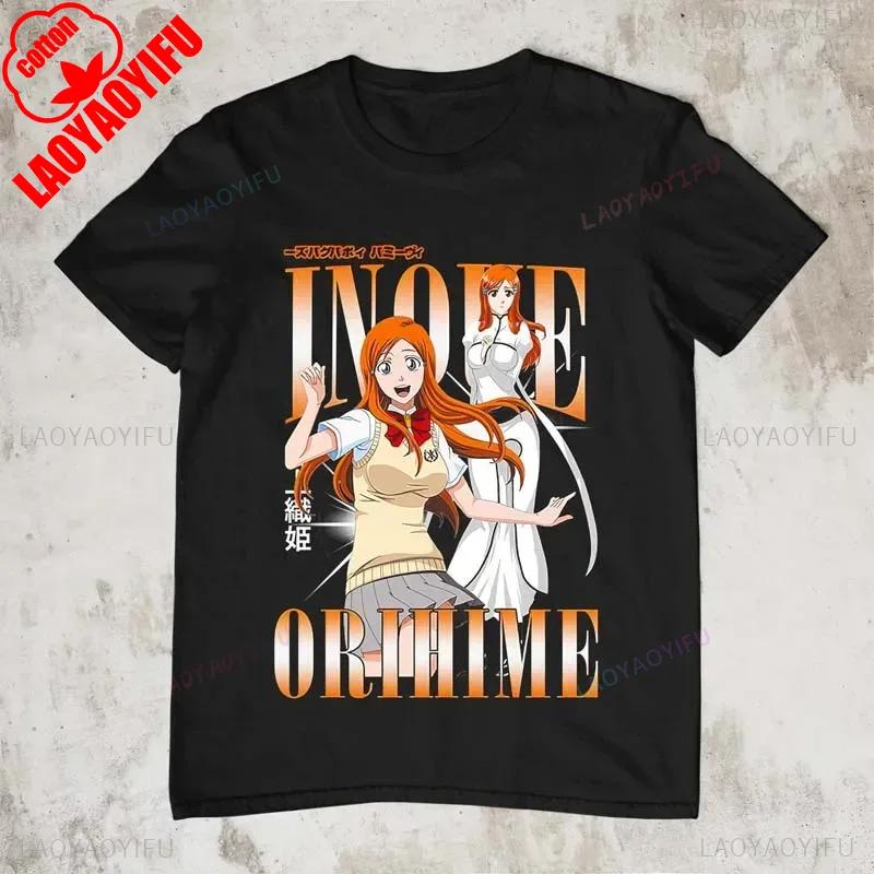 Japan Anime Bleach Ichigo Kurosaki T Shirt Men Fashion T-shirt Short Sleeve Vintage Cartoon Tshirt Harajuku Tops Cotton Clothes
