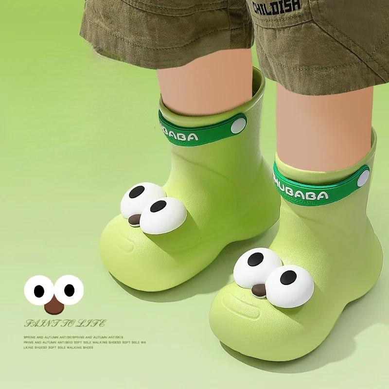 Fashion 2024 New Children's Rain Boots Boys and Girls Baby Water Shoes Summer Cartoon Panda Outdoor Anti Slip Waterproof Child Rain