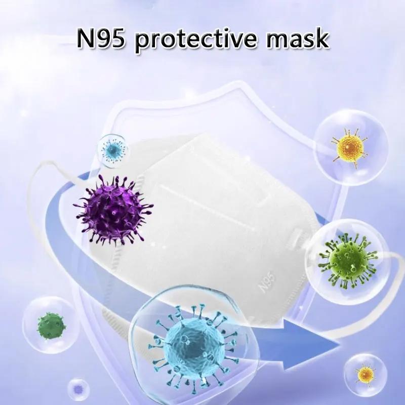 10pcs KN95 Breathable and Non-stuffy Protective Mask Hanging Ear White Disposable Mask Industrial Polishing Dust and Fog Mask