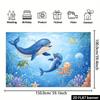 2D flat ocean-themed party banner background. Fresh underwater world theme. Can be used as wall decoration.