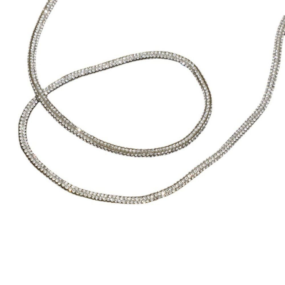 2 Yards Crystal Rhinestones Round Cord Shiny DIY Shoelaces Universal Drawstring  Bag Strap