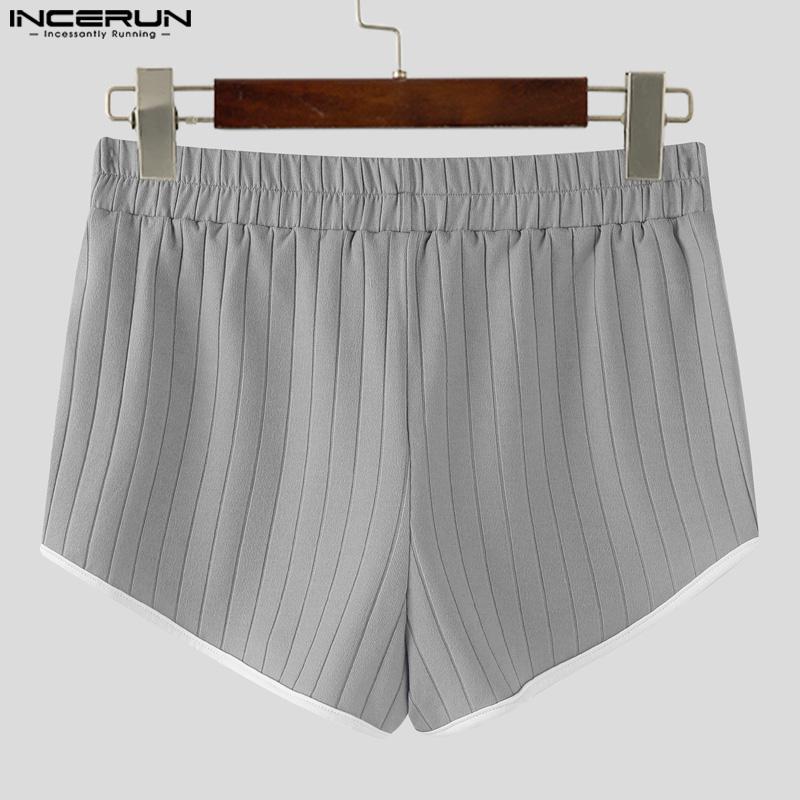 INCERUN Women Men Elastic Waist Stitching Homewear Mini Shorts Pants Pajamas
