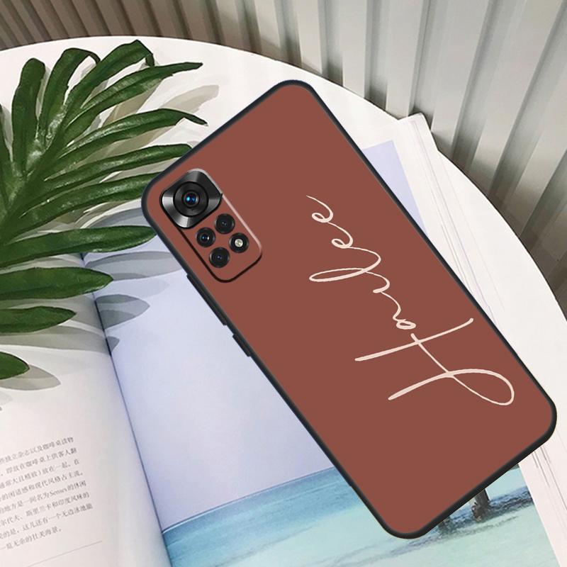 Pastel Name Custom Initials Phone Case For Xiaomi Redmi Note 12 11 10 8 9 Pro Note 9S 10S 11S Redmi 9C 12C 9T 10C Cover