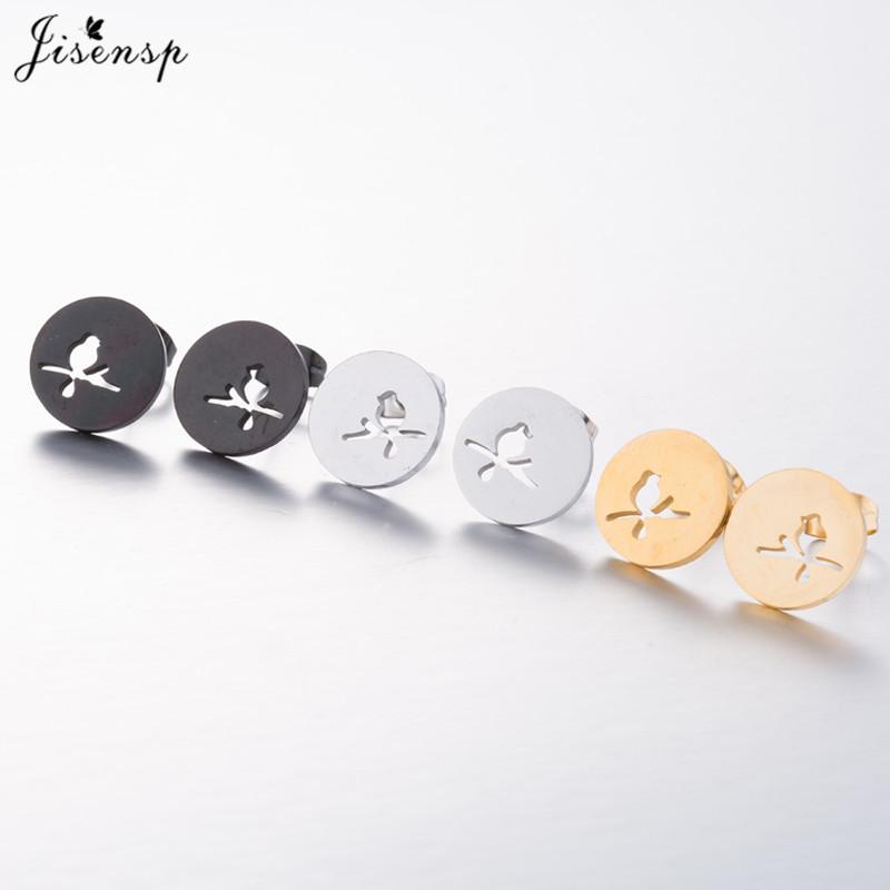 Multiple Mini Stainless Steel Bird Jewelry Earrings  Trend For Women Girls Cute Crane Parrot Bee Hummingbird Studs oorbellen