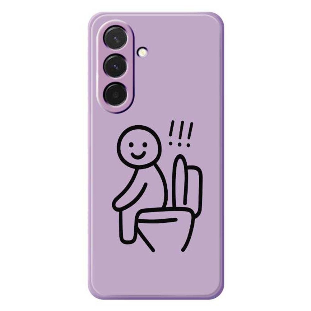 For Samsung Galaxy A36 5G Case Stickman Toilet Pattern Printing Straight Edge TPU Phone Back Cover