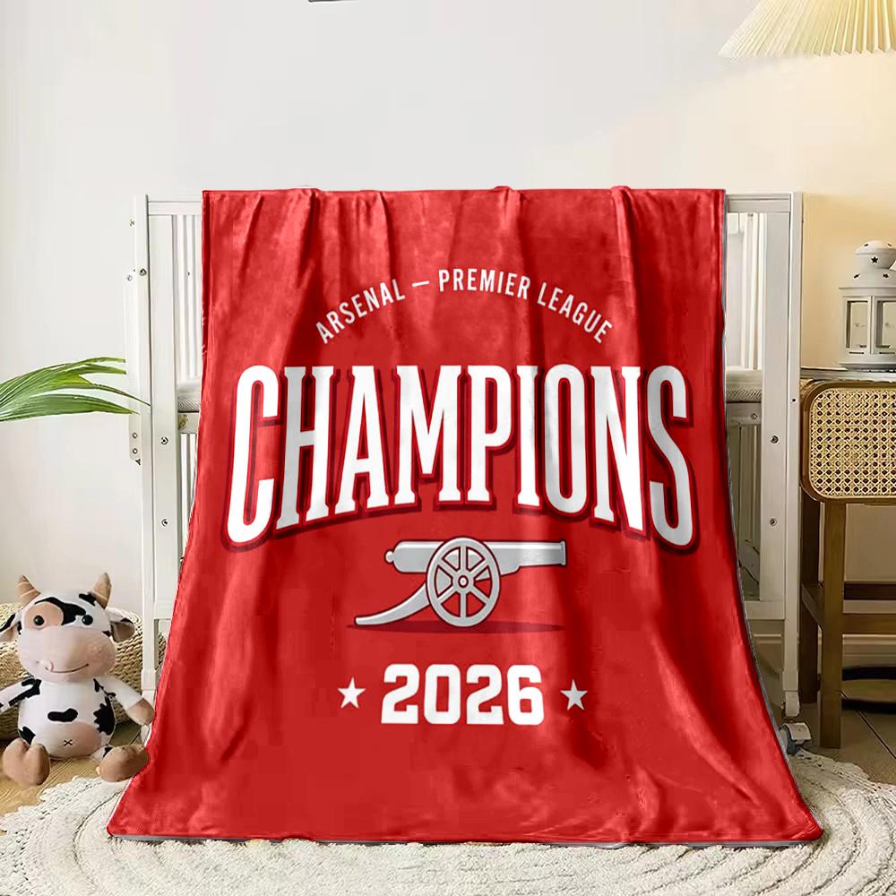 Arsenal Champions 2026 Designed Flannel Blanket for Bedroom, Living Room, Sofa, and Nap