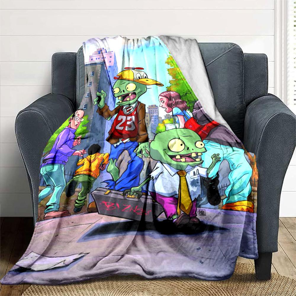 Plants Vs. Zombies Blanket Durable Comfort Great for Bedding Chair Sofa All-Season Use Digital Print Birthday Christmas Gift Blanket