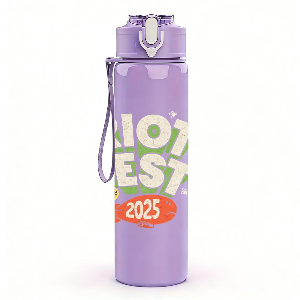1PC Boy Cartoon Colorful Retro Print 750ml Portable Sports Water Bottle Leakproof Gym Outdoor Travel Drink Cup