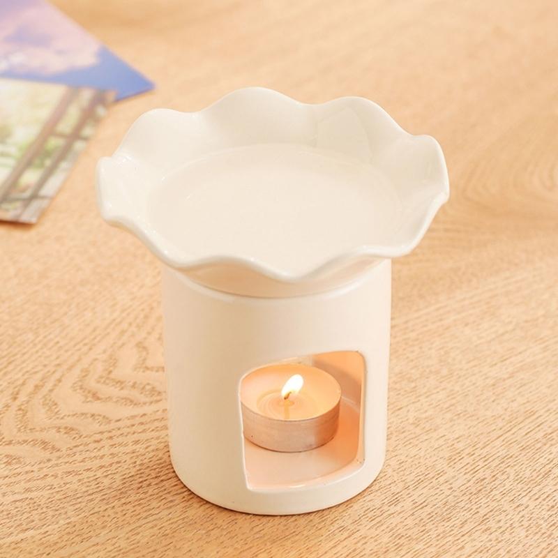 Ceramics Flower Essential Oil Burners Melter Aromatherapies Diffuser Incenses Fragrances for Home and Office Decors