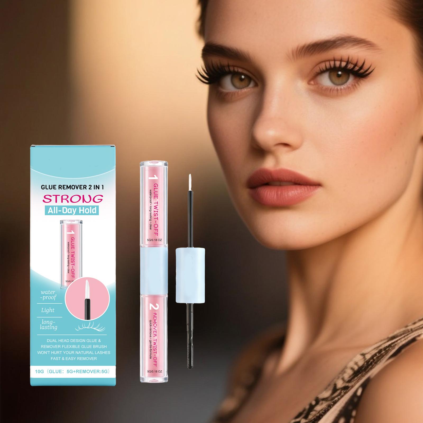 

Glue Remover 2 in 1 Dual-Ended Lash Adhesive Remover and Glue Applicator Waterproof Long-Lasting Formula for Eyelash Extensions Safe and Easy Removal One Size розовый