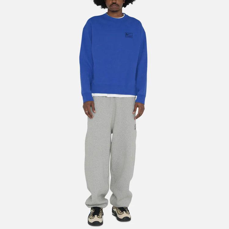 Nike X Stussy Acid Wash Crew Fleece (Asia Sizing) Blue Unisex Streetwear DR4426-480