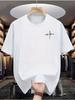 Men's Summer 100 Cotton Fashionable Casual Sports Loose Plus Size Personalized Letter Printed Round Neck Short Sleeved T-shirt