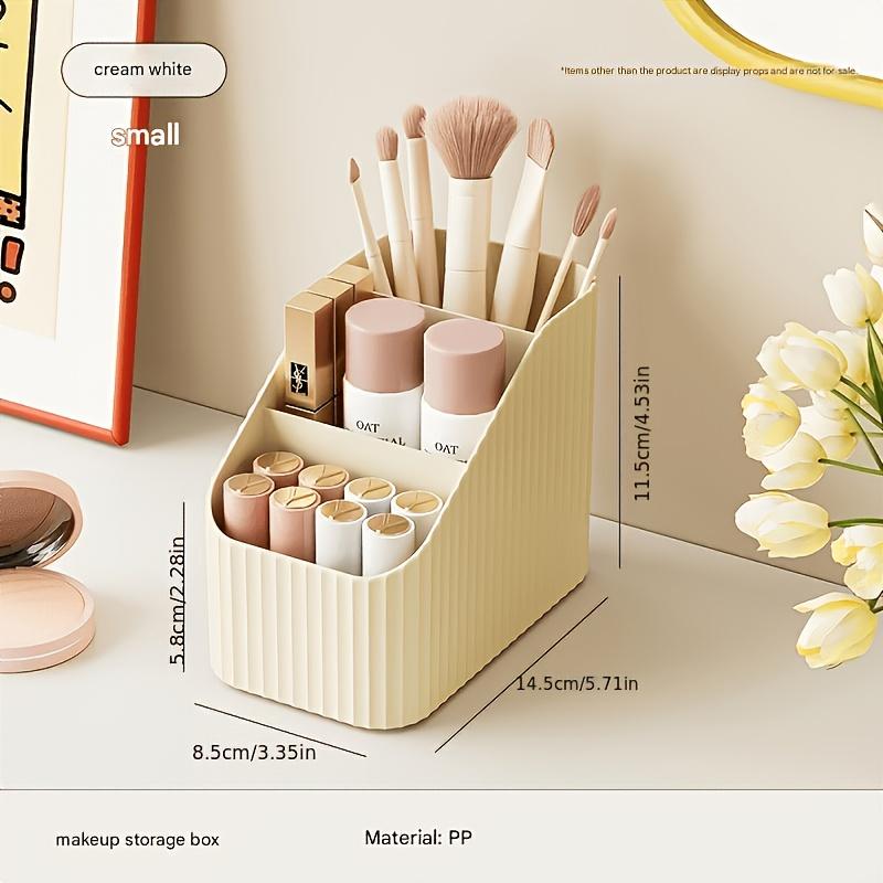 Makeup Brush Holder Spacious with 3 Compartments 5-Compartment Storage Box  a Space-Saving Organizer for Dormitory Vanities