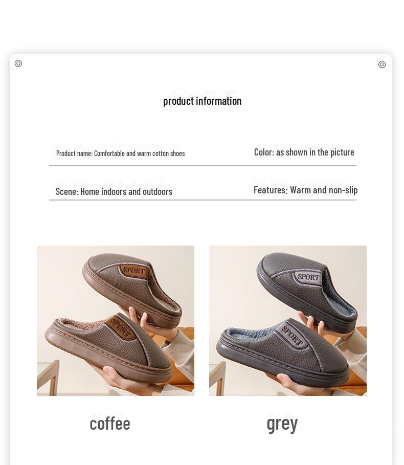 Herr Extra Stora Halkfria Inomhus Vinter Bomullstofflor - Varma, Tjock Sula, Plus Sammet