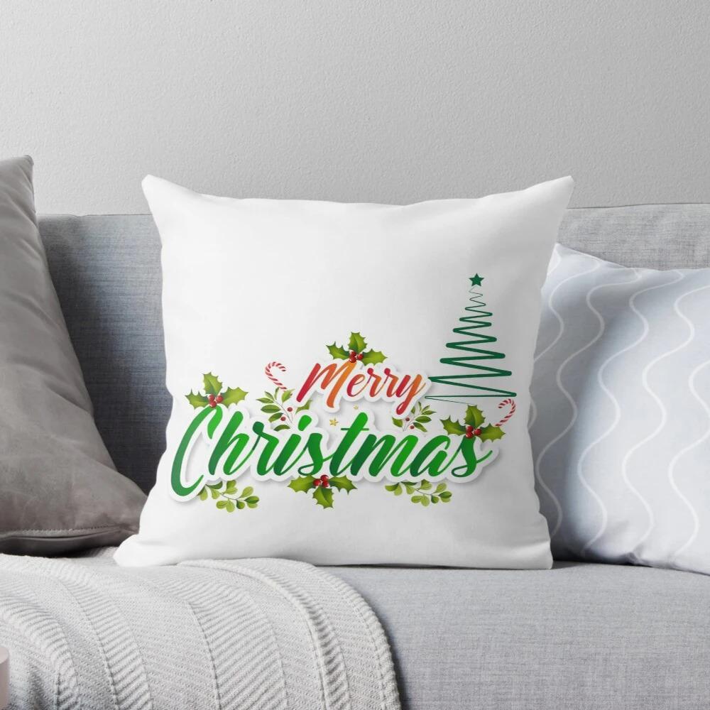 Merry Christmas Decoration Home Pillowcase Cushion Cover Autumn 45X45Cm Living Room Sofa Bed Pillowcase