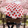 1pc Strawberry Heart Pattern Umbrella Design Automatic Opening and Closing Umbrella, High-quality Travel Umbrella,  C1128042