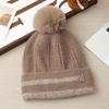 Autumn and Winter Women's Velvet Knitted Wool Hat Outdoor Travel Windproof Warm Hat Cycling Cold Ear Hat