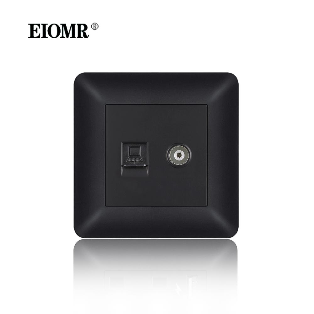 EIOMR France Standards Grounded Wall Socket 16A 250V with USB and Type-C Port Quality Curved Flame Retardant Panel Power Socket