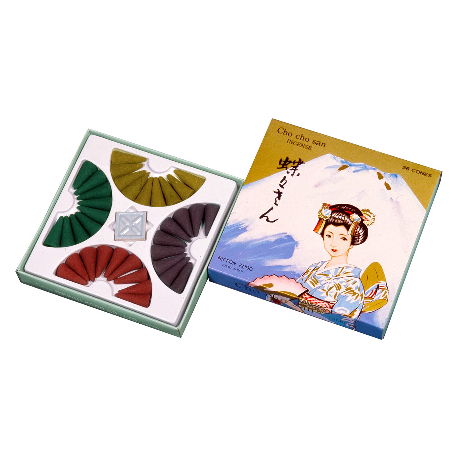

Конусы Nippon Kodo Butterfly 36 штук с подставкой для благовоний коричневый