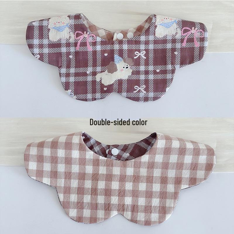 Korean Style Double-Sided Gauze Baby Drool Bib - Newborn Petal Design, Breathable