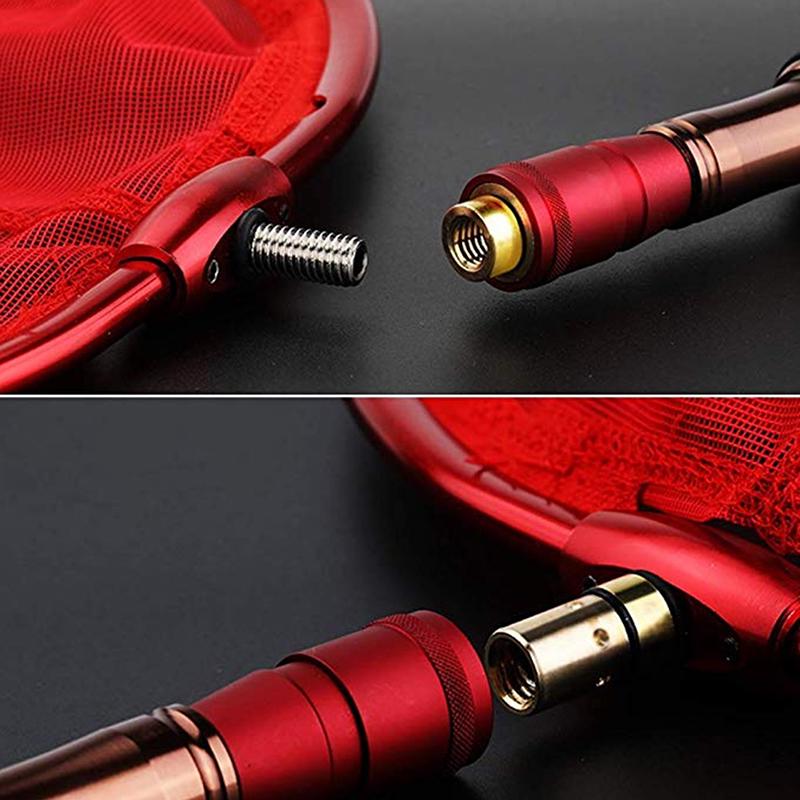 Angelrute Stangenverbinder 8mm Schrauben Schnellverschluss Kescherkopf Adapter Angelkescher Landeharpune Tauch-Aluminiumlegierung Kescherstangen Teile