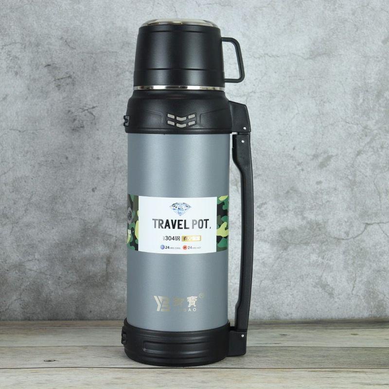 Travel Kettle 2000ml Thermal Kettle Large Capacity Thermos Cup 304 Stainless Steel Portable Outdoor Travel Kettle Water Kettle