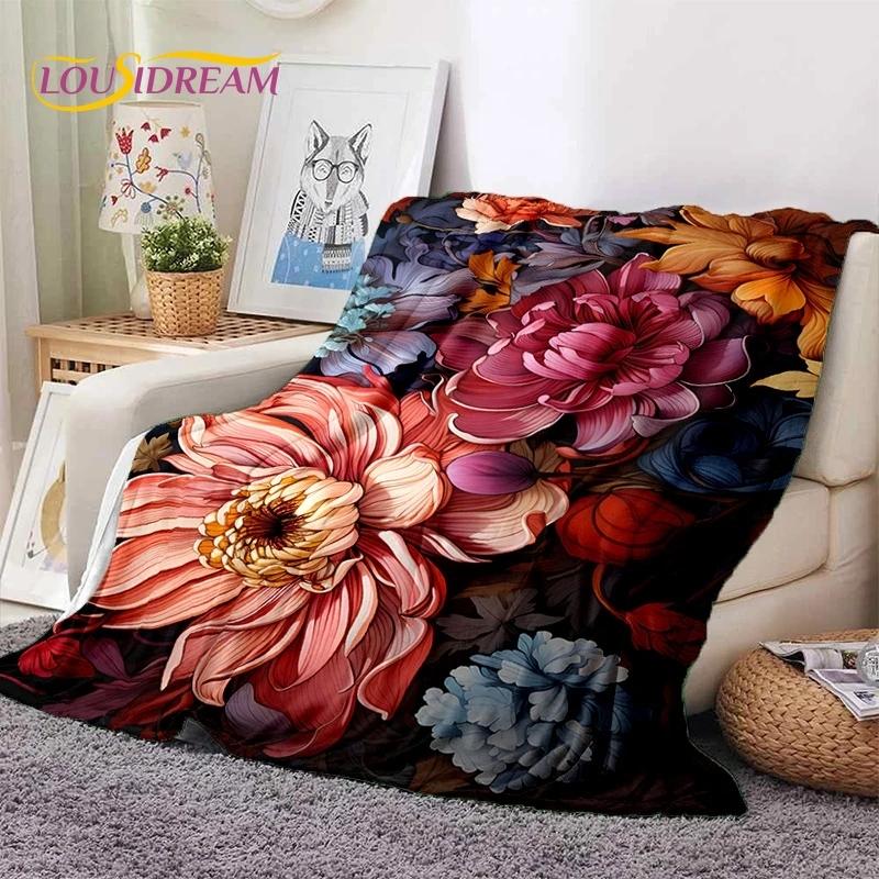 Traum Sonnenblumen Nordische Gänseblümchen Weiche Flanelldecke für Bett Schlafzimmer Sofa Picknick, Tagesdecke zum Zudecken Outdoor Freizeit Nickerchen Geschenk