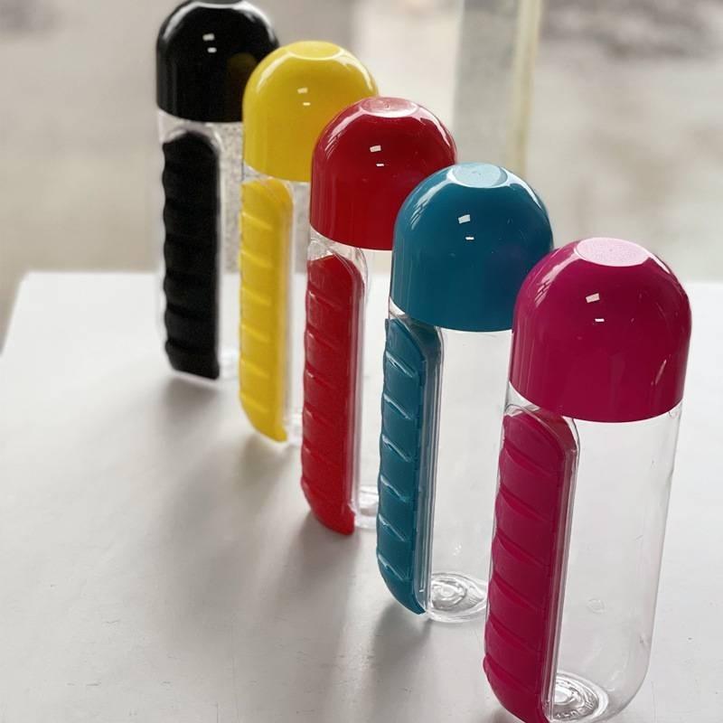 600ml Box Medicine Water Cup Multifunctional Outdoor Travel Mug Material Pc