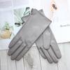 New Ladies Sheepskin Touch Screen Gloves Single Leather Thin Unlined Classic Solid Color Versatile Straight Driving Gloves