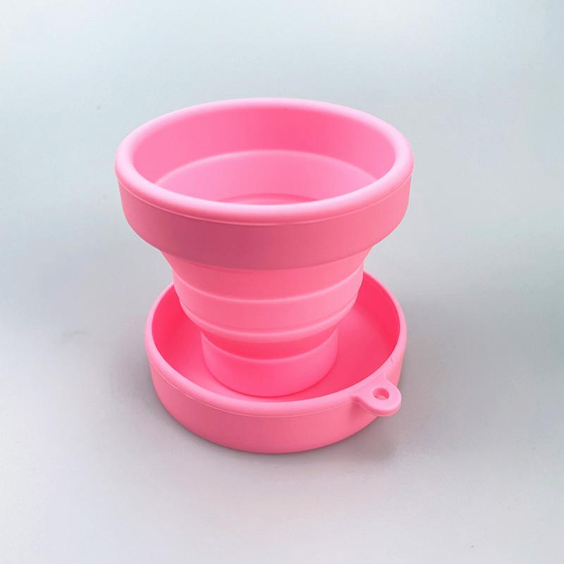 Silicone Folding Cup Fitness Outdoor Travel Mouthwash Cup Easy Storage Portable Telescopic Cup Candy Ribbon Cover