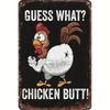 Funny Chicken Butt Tin Sign Retro Farmhouse Wall Decor Vintage Kitchen