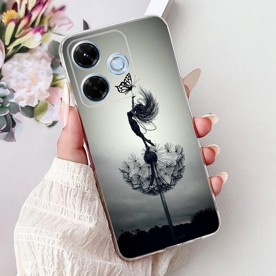 New For Xiaomi Redmi 13x 4G Case Cute Cartoon Panda Machine Flower TPU Soft Silicone Cover For Xiomi Redmi 13X Shockproof Bumper