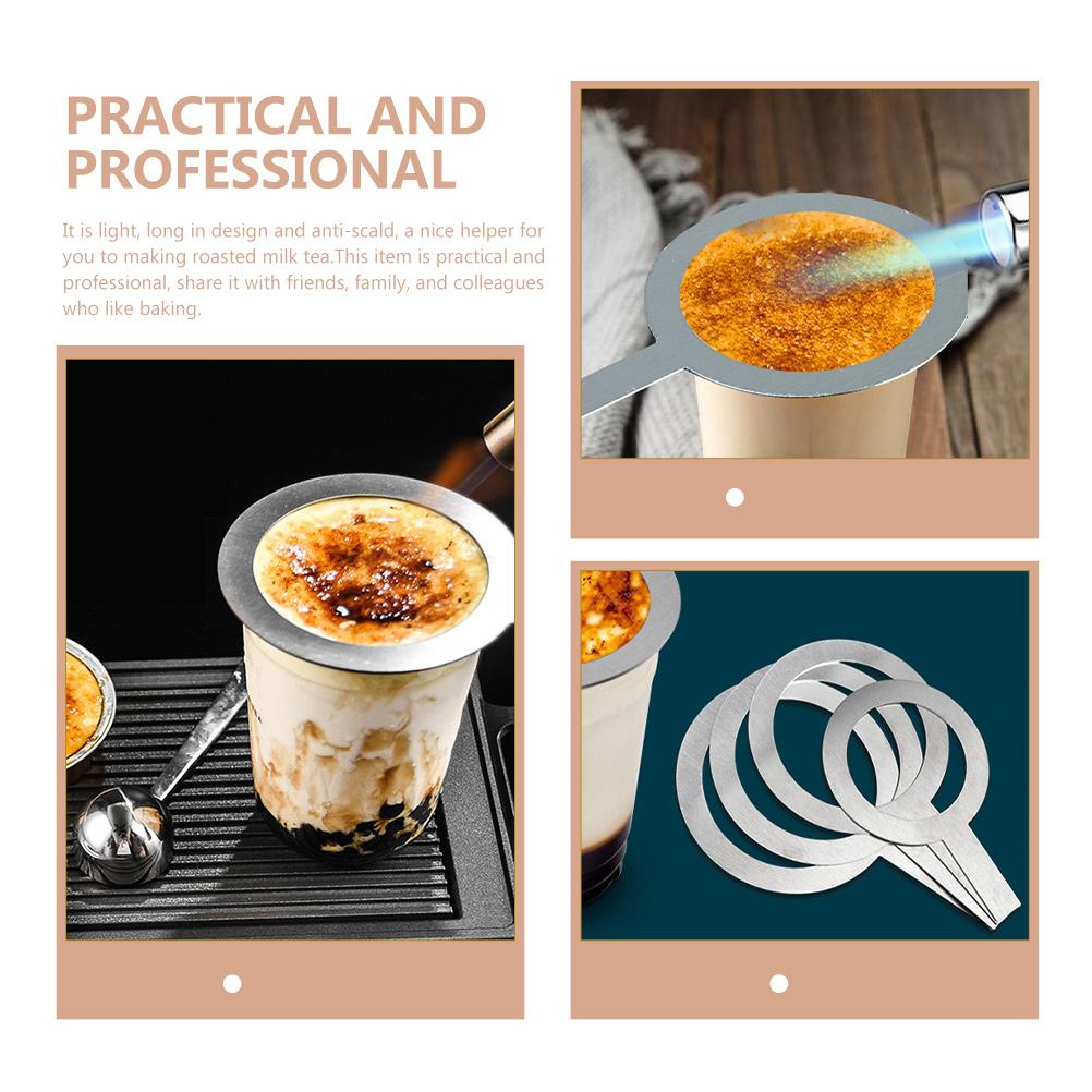2 stuks mondkapje gebakken brûlée espresso koffieshop roestvrijstalen melkkapjes