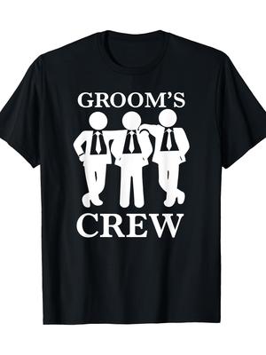 Groom Crew Tshirt Mens Tracksuit Cotton Casual Sportswear Crew Neck Pullover Short Sleeve Tops Breathable Summer Streetwear