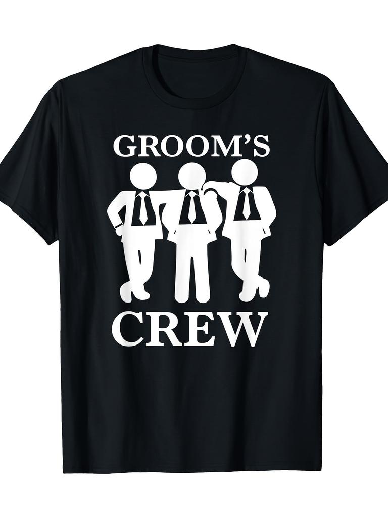 Groom Crew Tshirt Mens Tracksuit Cotton Casual Sportswear Crew Neck Pullover Short Sleeve Tops Breathable Summer Streetwear