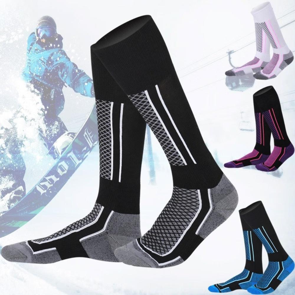 Winter Warm Thicken Ski Stockings Unisex Outdoor Full Cushioned Hiking Breathable Socks Anti-Cold High Sports Socks for Travel