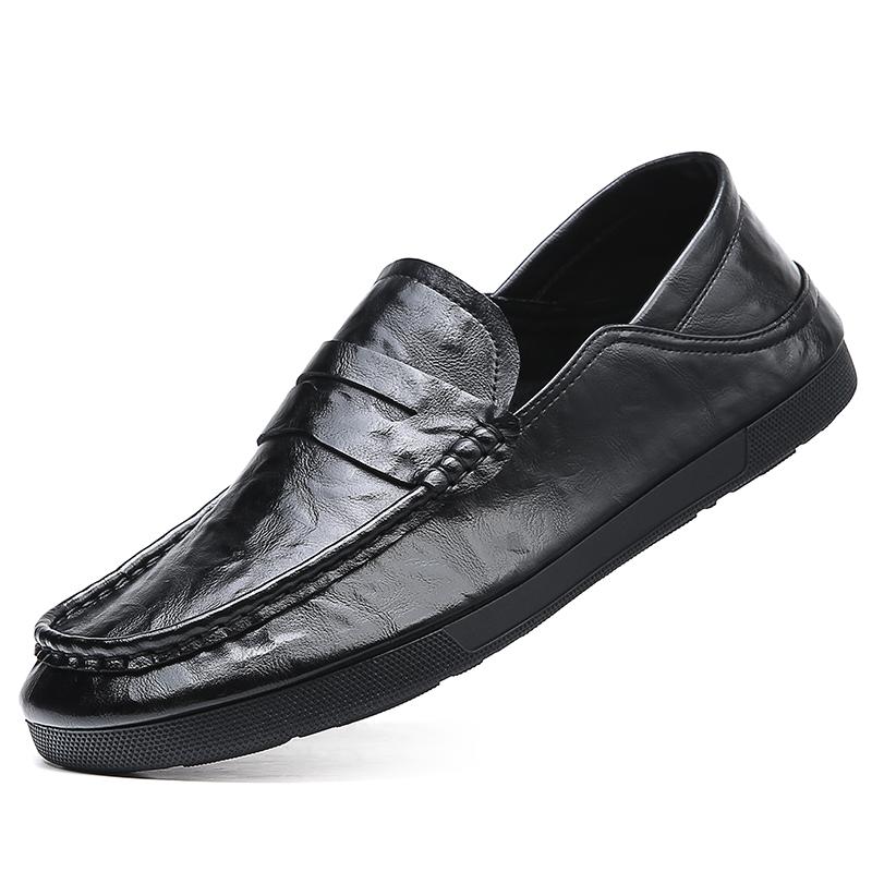 Fashion Classic Genuine Leather Soft Bottom Loafers Men New Handmade Flats Designer Casual Leather Shoes Comfy Anti-slip Business Shoes