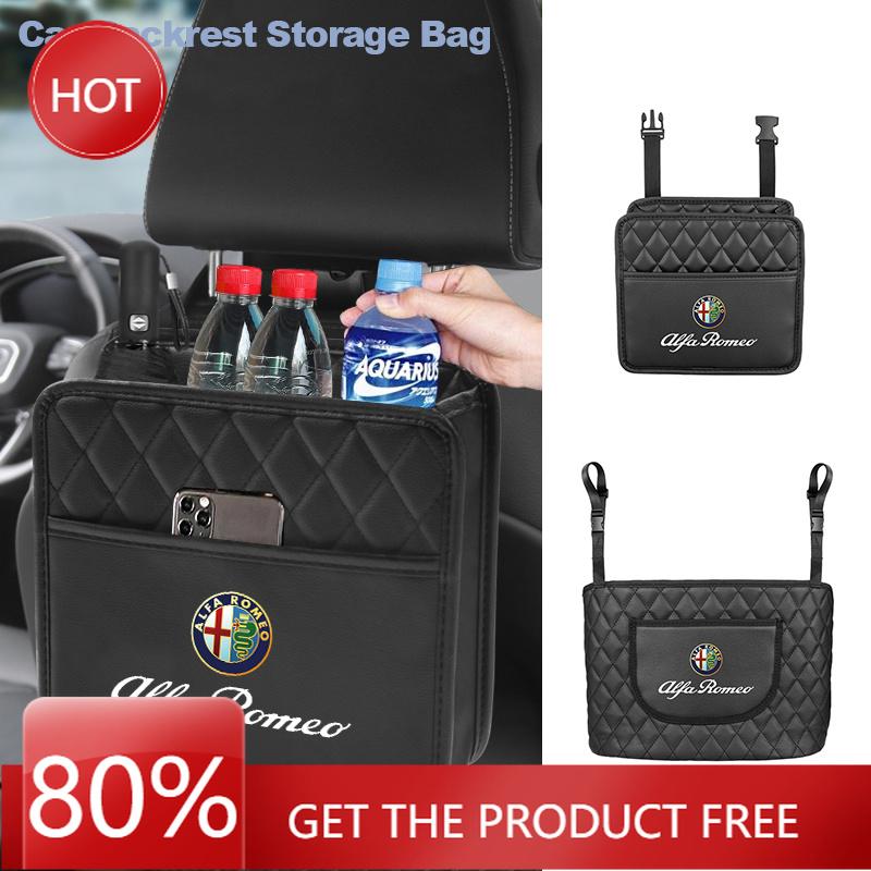 Hub Caps Car Seat Backrest Storage Stowing Tidying Pocket For Alfa Romeo 156 159 147 4C 8C 166 Giulia Giulietta Stelvio Spider T TUVXY1