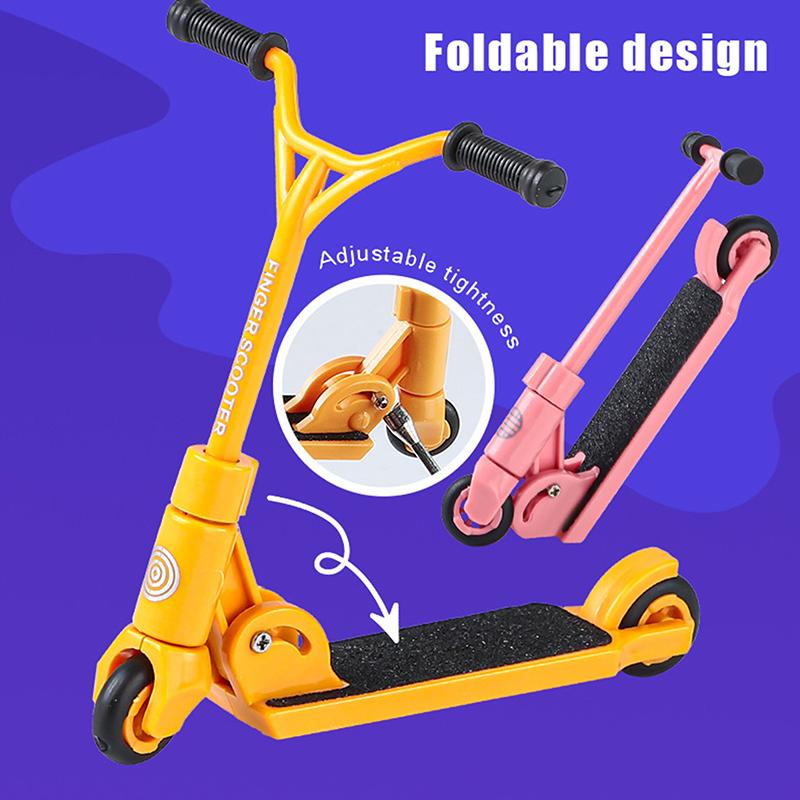 Kids Kick Scooter Finger Bmx Foldable T-Type Finger Scooter With Brake Educational Toys Finger Skateboards Fun Fingertip Movemet