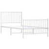 VidaXL Cadre de lit métal avec tête de lit-pied de lit blanc 90x200 cm 350942