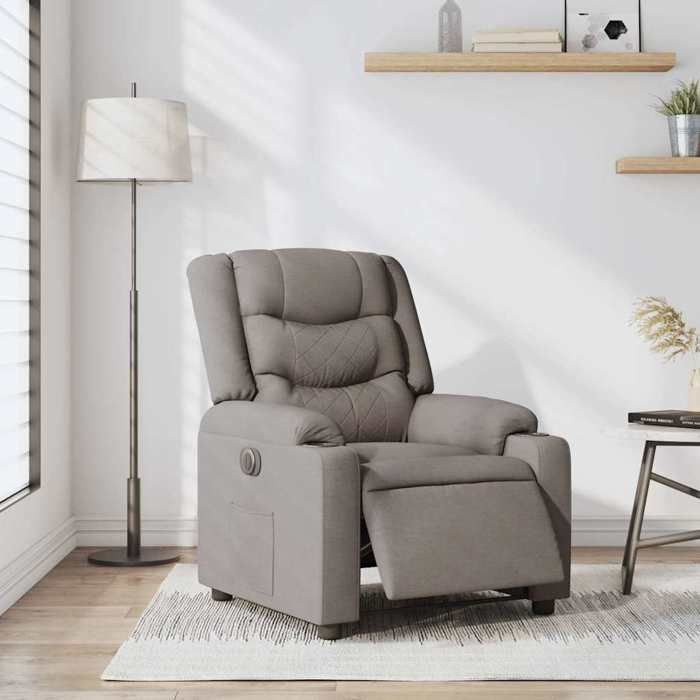 VidaXL Fauteuil inclinable électrique Taupe Tissu 3310251