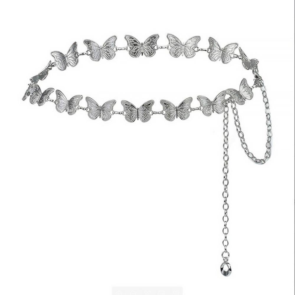 

Waist Strap Accessories Sophisticated Belt Waistband Lady Body Chains Adjustable Butterfly Metal Waist Chain For Dates Casual 110cm