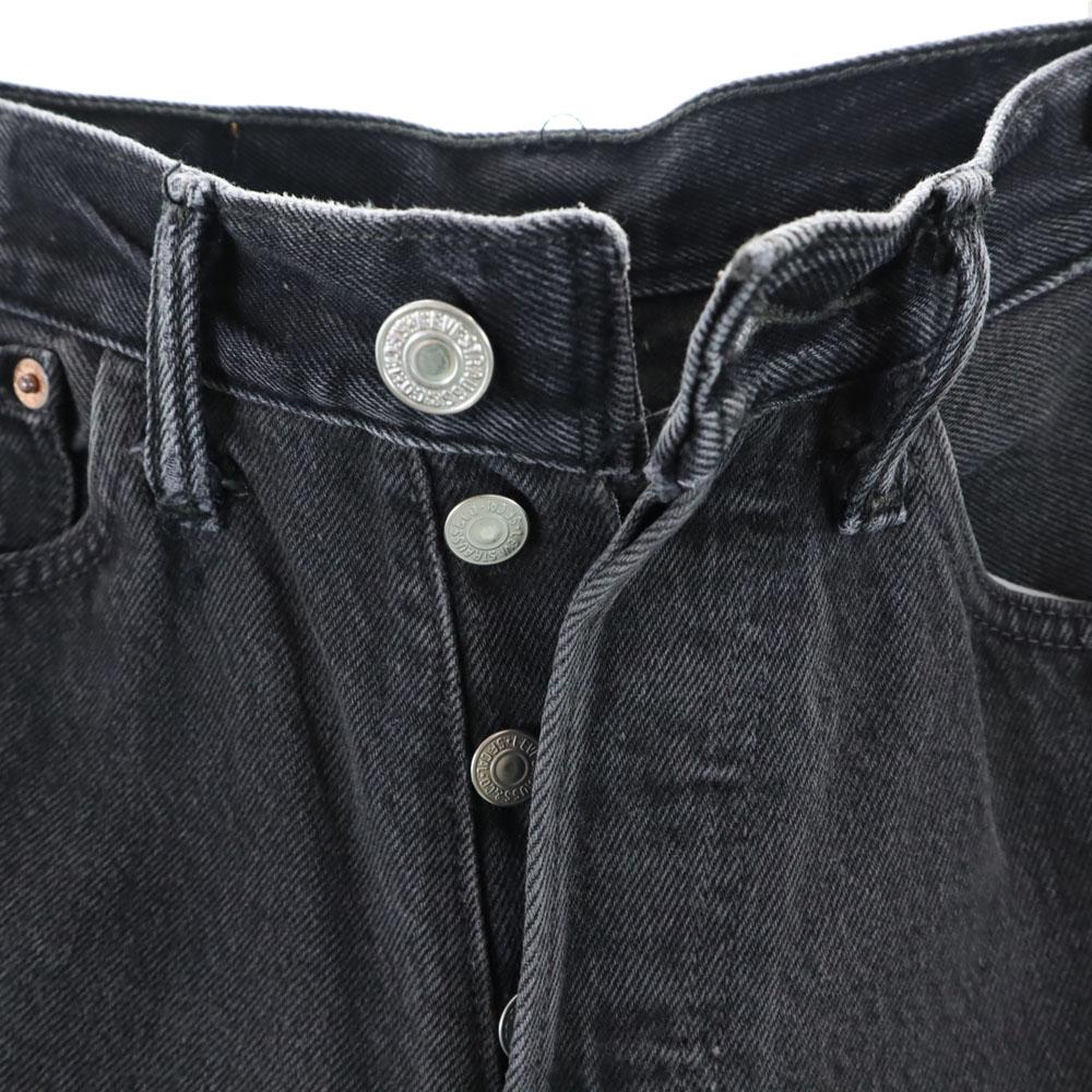 Levi's 90s USA made black denim 501 Straight denim pants W26 Button fly Women Used